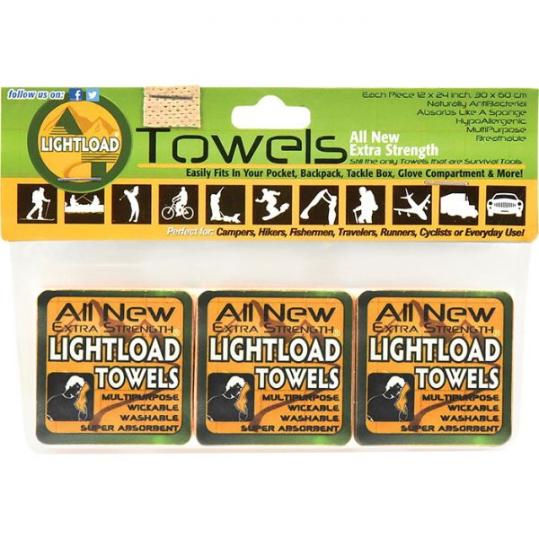 LIGHTLOAD TOWEL进口代理批发 轻量毛巾 123442 轻量 Xstrength 3 件装