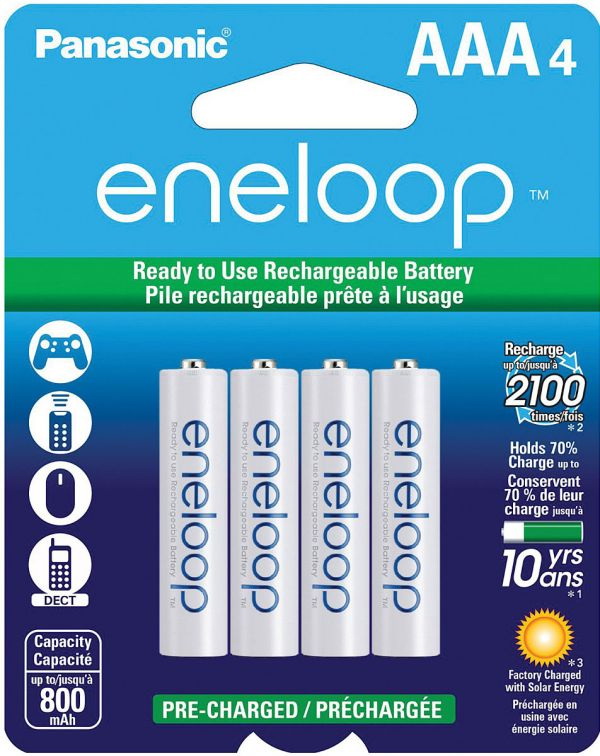 Eneloop进口代理批发 Eneloop 354358 Eneloop Aaa 4 包可充电