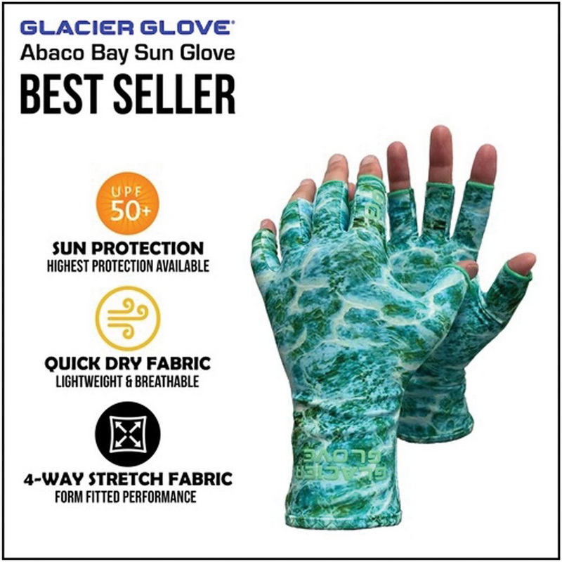 酷牌库|商品详情-GLACIER GLOVE进口代理批发 GLACIER GLOVE 009VR L/XL 阿巴科湾防晒手套绿色迷彩 L/XL