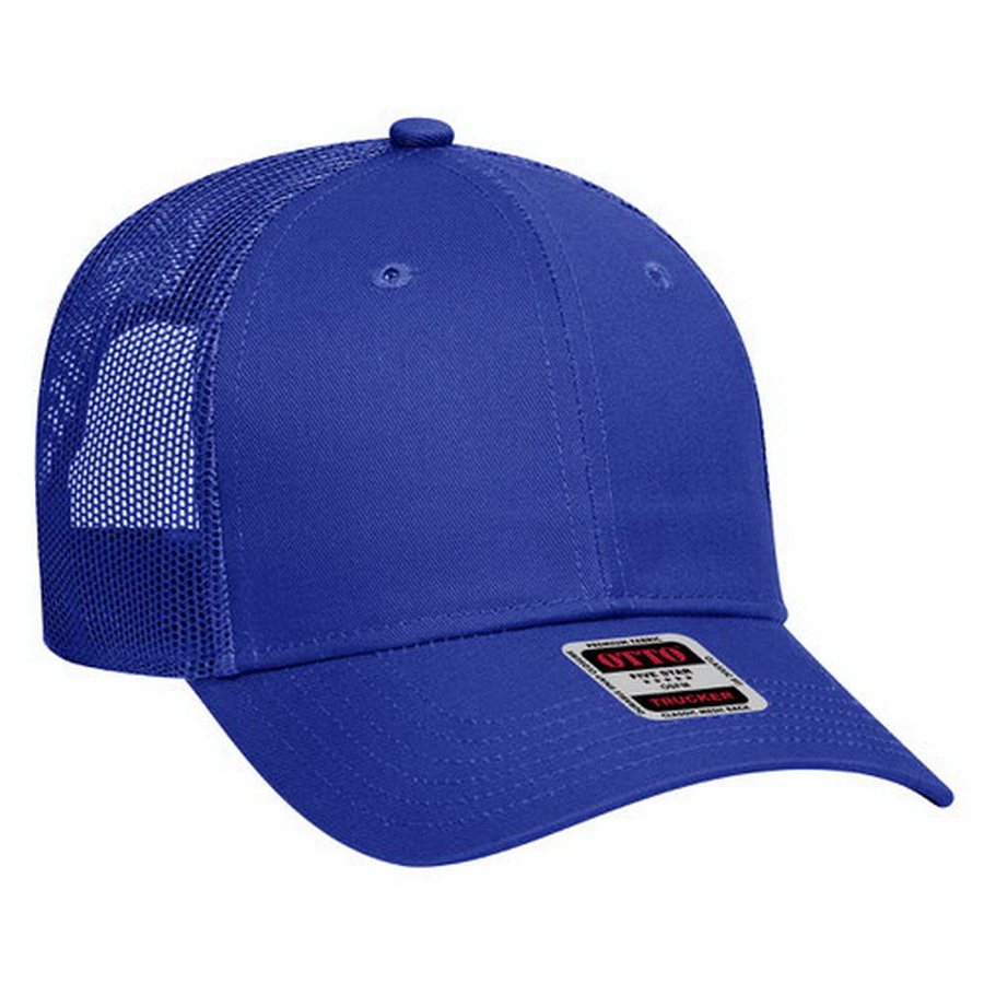The World's Greatest Trucker Hat Blank in 23 Colors - Wholesale Classic 5  Panel Mid Profile Cotton Blend Twill Mesh Back Hat