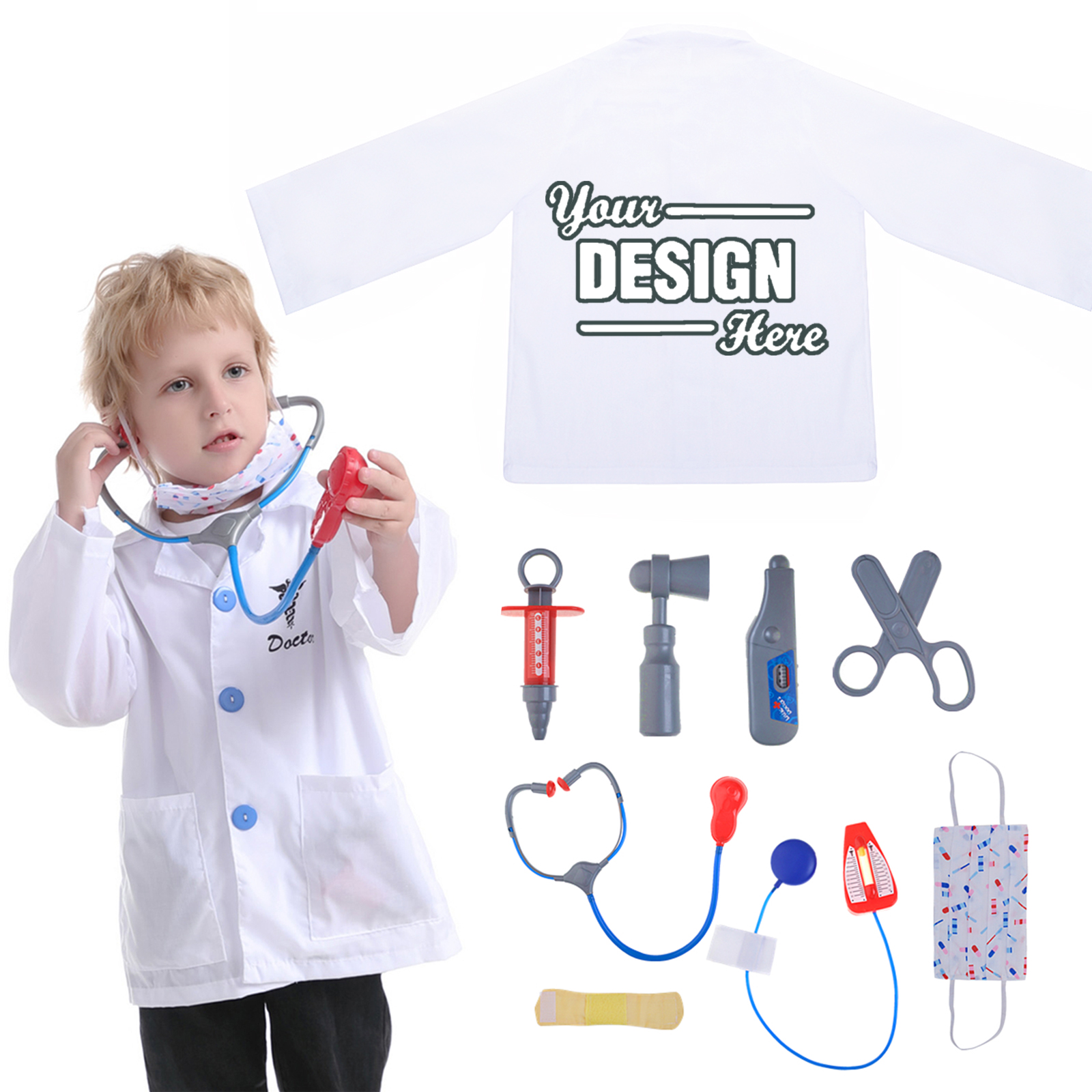 Amazon.com: Tacobear Kids Doctor Costume Scrubs for Girl Boy Purple Outfit  Halloween Toddler Dress Up Doctor Nurse Toy Pretend Play Kit : Toys & Games