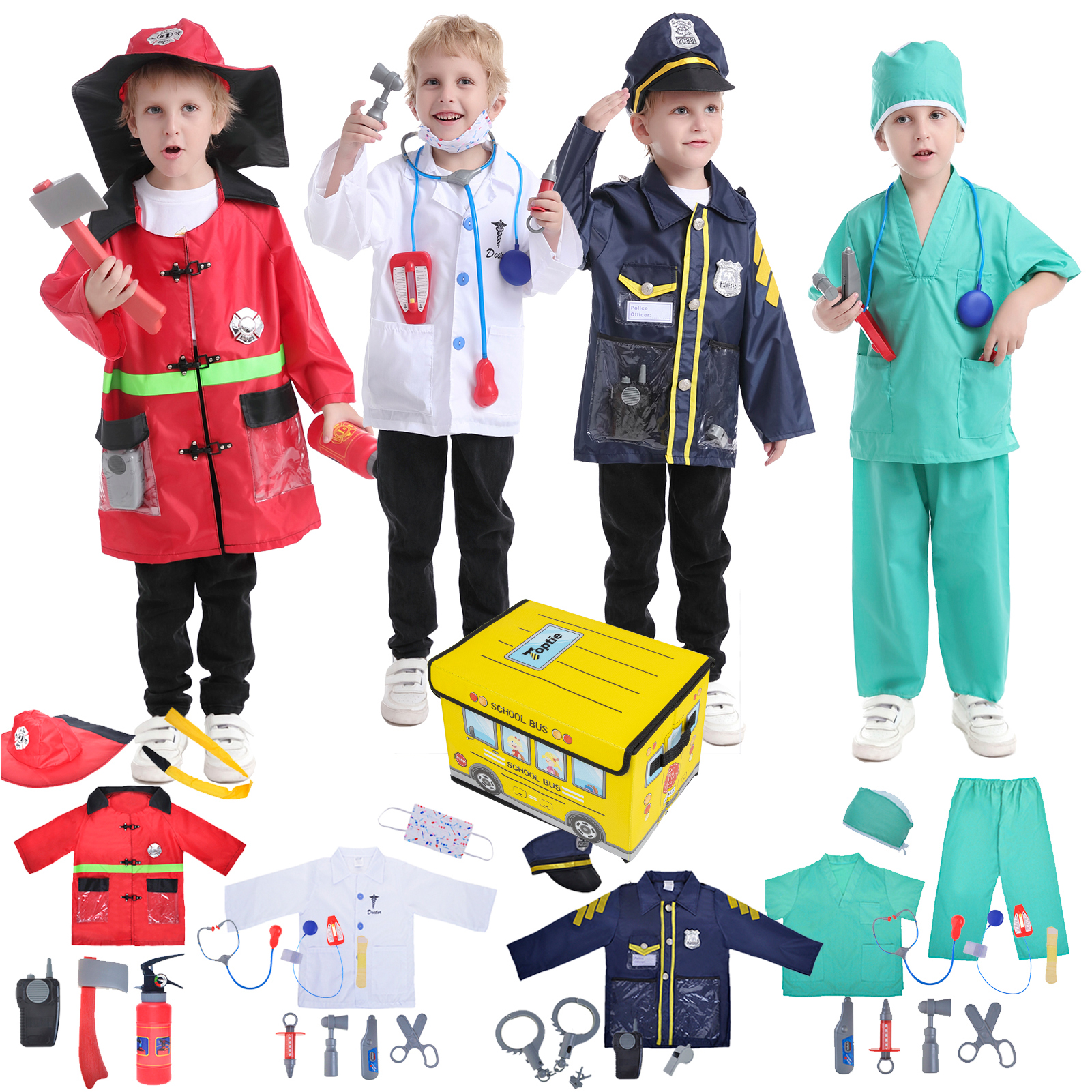 Toptie 4 Sets Kids Costumes W Storage