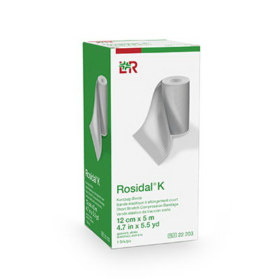 Rosidal进口代理批发 Rosidal 24-4014-1 K 短弹力弹性绷带，4.7 英寸 x 5.5 码（12 cm x 5 m）