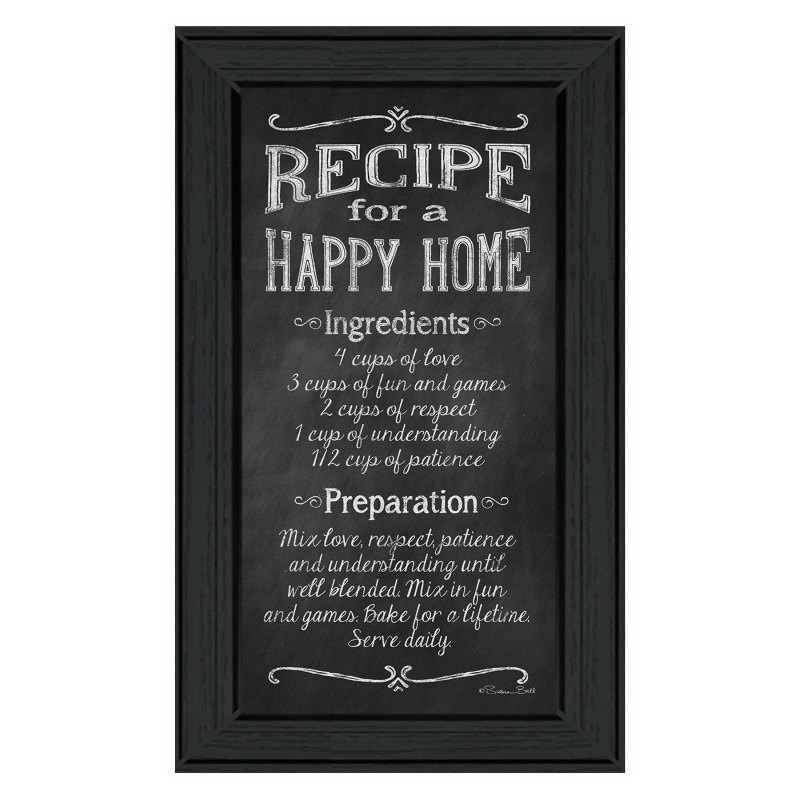 Recipe for a Happy Home by Susan Ball, Ready to Hang Framed Print, Black  Frame B06789607 Sale, Reviews. - Opentip