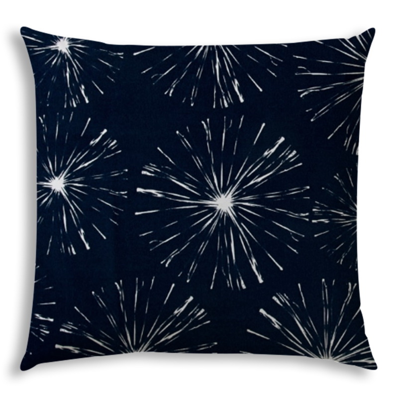 USA Made Pillow And Pouf进口代理批发 FIREWORKS 海军蓝室内/室外枕头 - 缝制闭合 B06892293