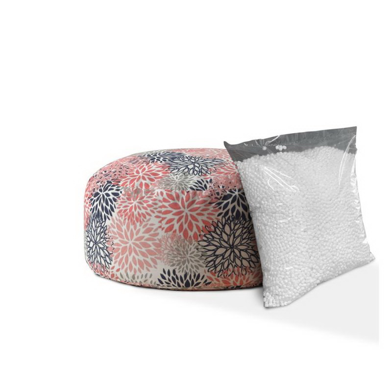 酷牌库|商品详情-USA Made Pillow And Pouf进口代理批发 室内 BURSTING BLOOMS MINKY 毛绒珊瑚圆形拉链坐垫凳 - 仅带套 - 直径 24 英寸 x 高 20 英寸 B06894276