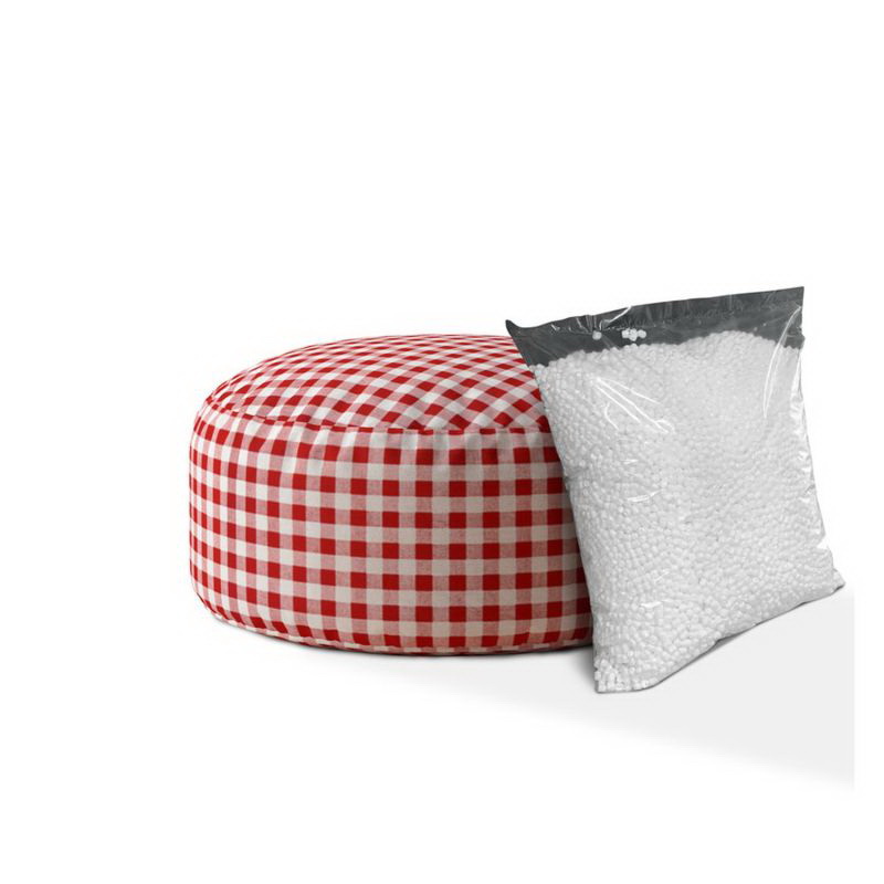 酷牌库|商品详情-USA Made Pillow And Pouf进口代理批发 室内 PLAIDO 亮红色圆形拉链坐垫凳 - 仅带套 - 24 英寸直径 x 20 英寸高 B06894288