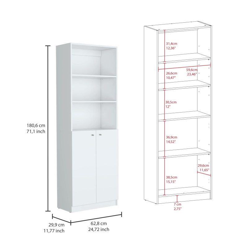 酷牌库|商品详情-Treevol Furniture进口代理批发 Paonia 2 件套客厅套装，带 2 个书柜，白色 B092S00186