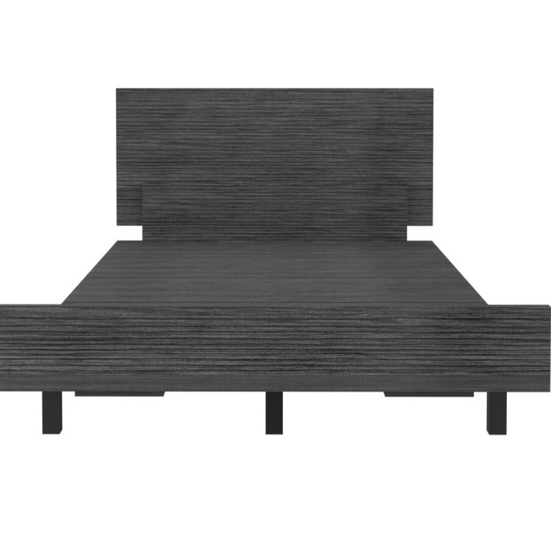 Treevol Furniture进口代理批发 双人床底座 Cervants，卧室，烟熏橡木 B092S00199