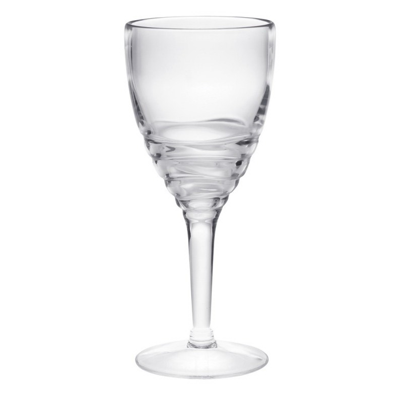 22 oz. Premium Quality Unbreakable Stemmed Acrylic Swirl Clear Glasses