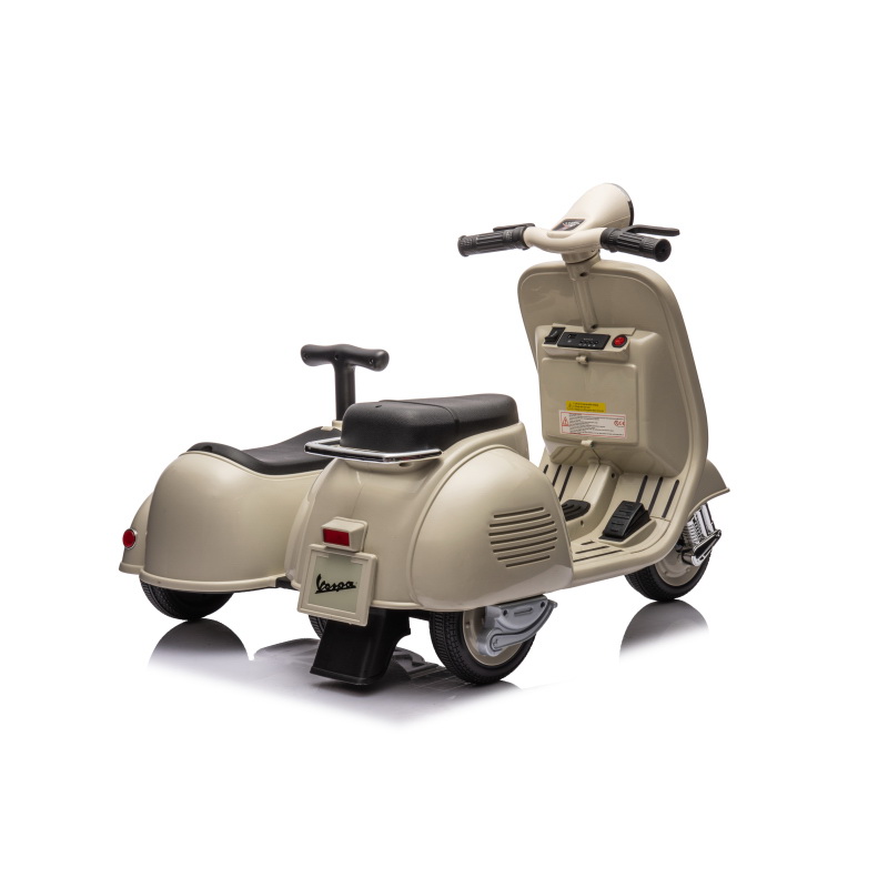 酷牌库|商品详情-MegaMart Solutions进口代理批发 6V 许可 Vespa 踏板摩托车带儿童侧车，灰色 B117135092