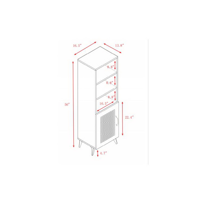 酷牌库|商品详情-Furnisoar Lifestyle进口代理批发 天然藤网边柜 - 适用于客厅或餐厅的大储物空间。56 英寸实木。 W158183967