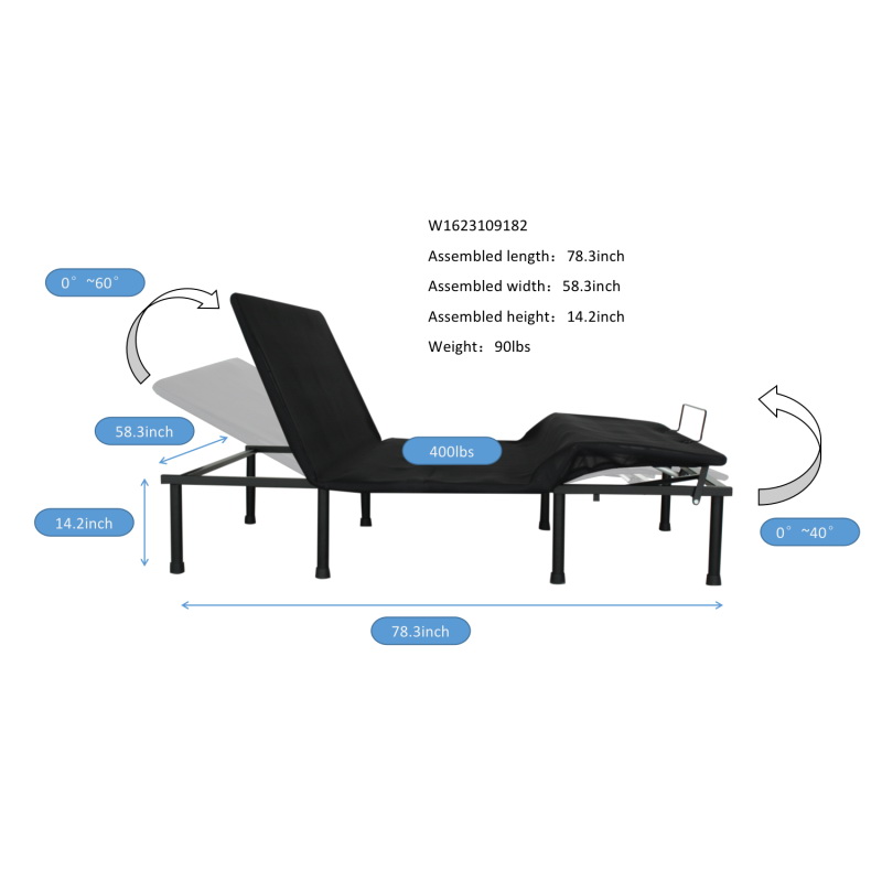 酷牌库|商品详情-SD Furniture进口代理批发 可调节床架 - 电动头脚倾斜 - 组装快速简便 W1623109182