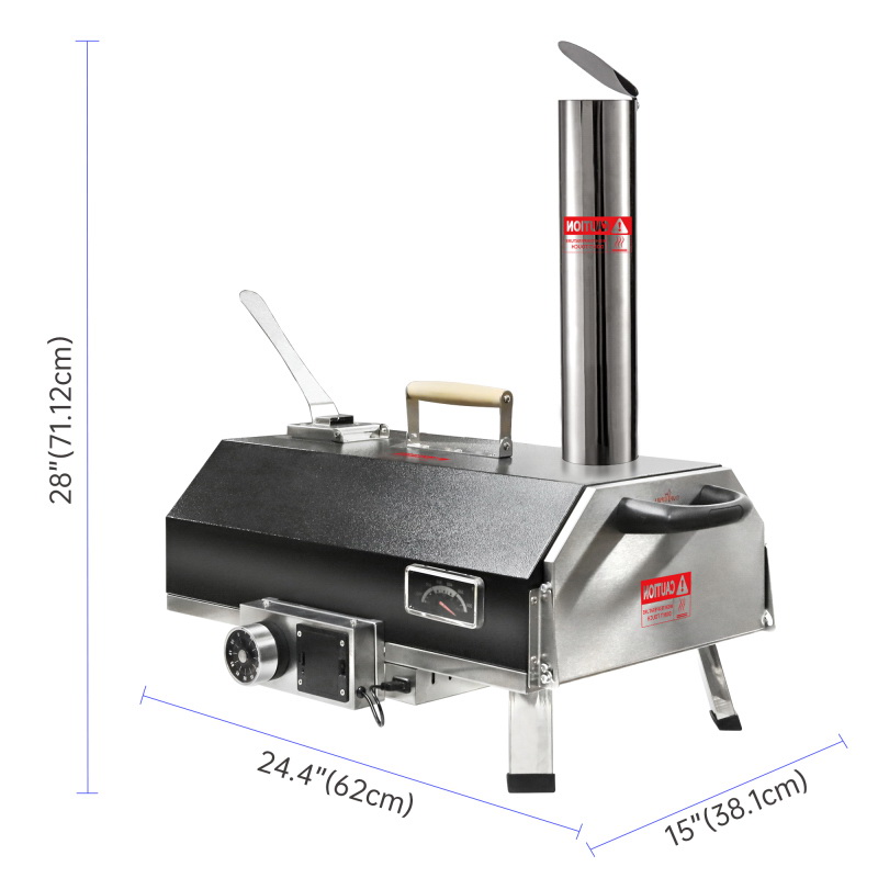 酷牌库|商品详情-E-Bon进口代理批发 黑色 12 燃木户外披萨烤箱 - 便携式硬木颗粒披萨烤箱 - 适合任何户外厨房 - 户外烹饪披萨机 - 后院披萨烤箱 - 台面披萨烤箱