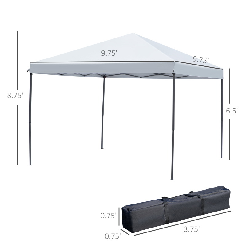 酷牌库|商品详情-Aosom进口代理批发 Outsunny 10' x 10' 弹出式天篷帐篷，带网，即时凉亭，Ez up Screen House 房间，带手提袋，高度可调节，适用于户外、花园、露台，乳白色 W2225141412