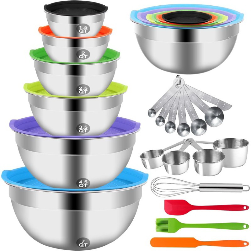 measuring cups & spoons set, multi color - Whisk