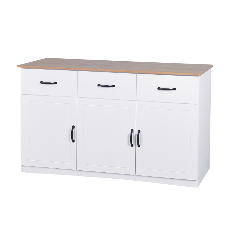 Cabinet,3 Drawer,3 Doors,Side Table,Storage Space,White - On Sale