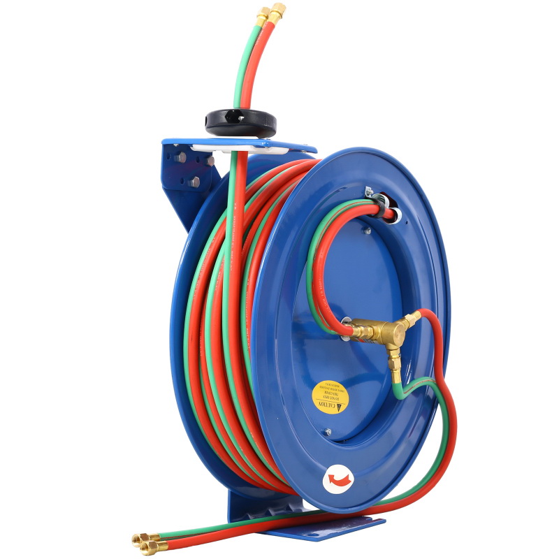 Retractable Air Hose Reel With 3/8 Inch x 50' Ft, Heavy Duty