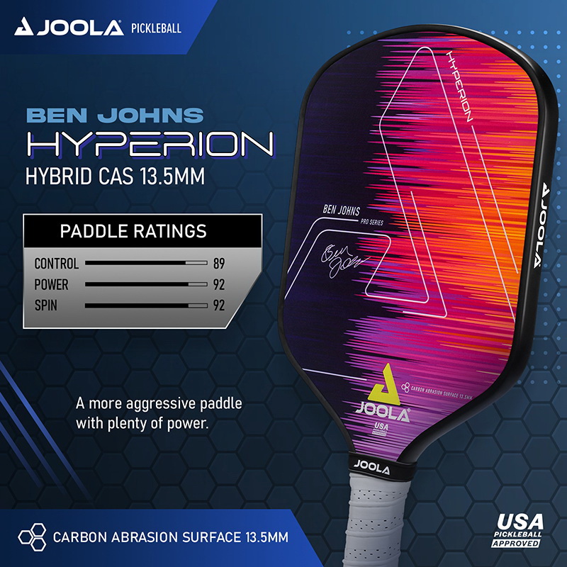 酷牌库|商品详情-Joola进口代理批发 Joola 18501 Ben Johns Hyperion CAS 13.5 毫米匹克球拍（紫色 - 二手）