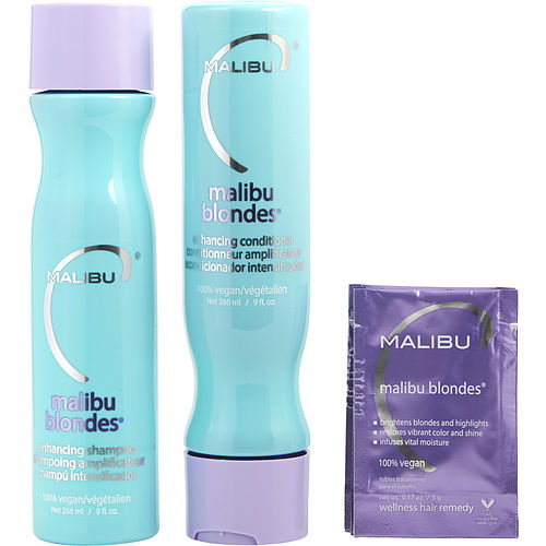 Malibu Hair Care进口代理批发 Malibu Hair Care by Malibu 护发套装 - Malibu Blondes 增强套装含洗发水 9 盎司和护发素 9 盎司 - U 男女通用