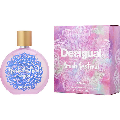 Desigual进口代理批发 Desigual FRESH FESTIVAL By Desigual 淡香水喷雾 3.4 盎司，女式