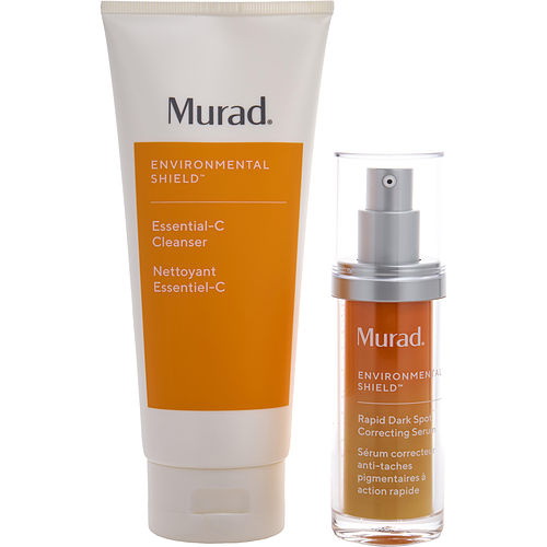 Murad进口代理批发 Murad by Murad Glow On Demand 套装：Essential-C 洁面乳 6.75 盎司 + 快速黑斑校正精华液 1 盎司 --2 件，女士