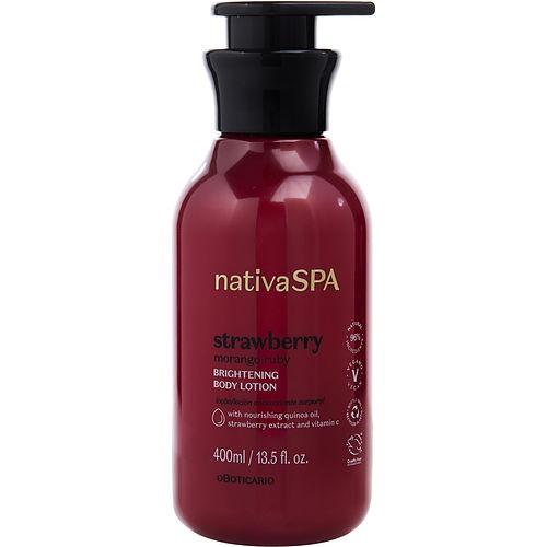 Nativa Spa进口代理批发 Nativa Spa By Nativa Spa 草莓亮白身体乳液 --400 毫升/13.5 盎司，男女通用