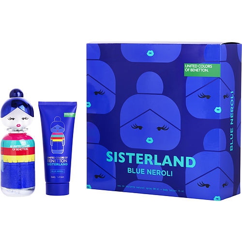 酷牌库|商品详情-Benetton进口代理批发 Benetton Sisterland Blue Neroli By Benetton 淡香水喷雾 2.7 盎司和身体乳 2.5 盎司，女士