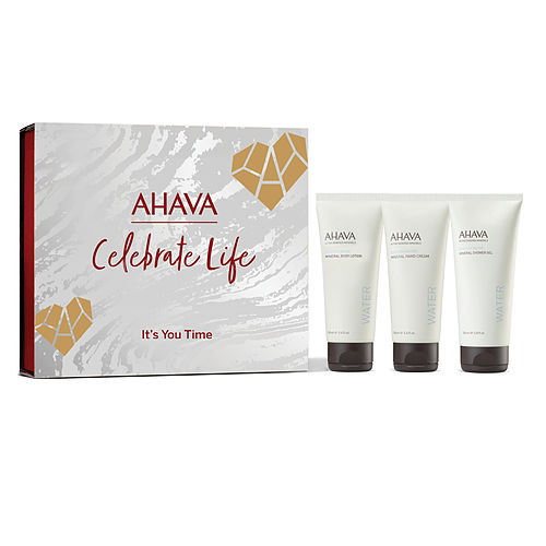 AHAVA进口代理批发 Ahava By Ahava 庆祝人生 It'S You Time 套装：Deasea 水矿物润肤露 + 护手霜 + 沐浴露 --3X100Ml/3.4Oz，女式