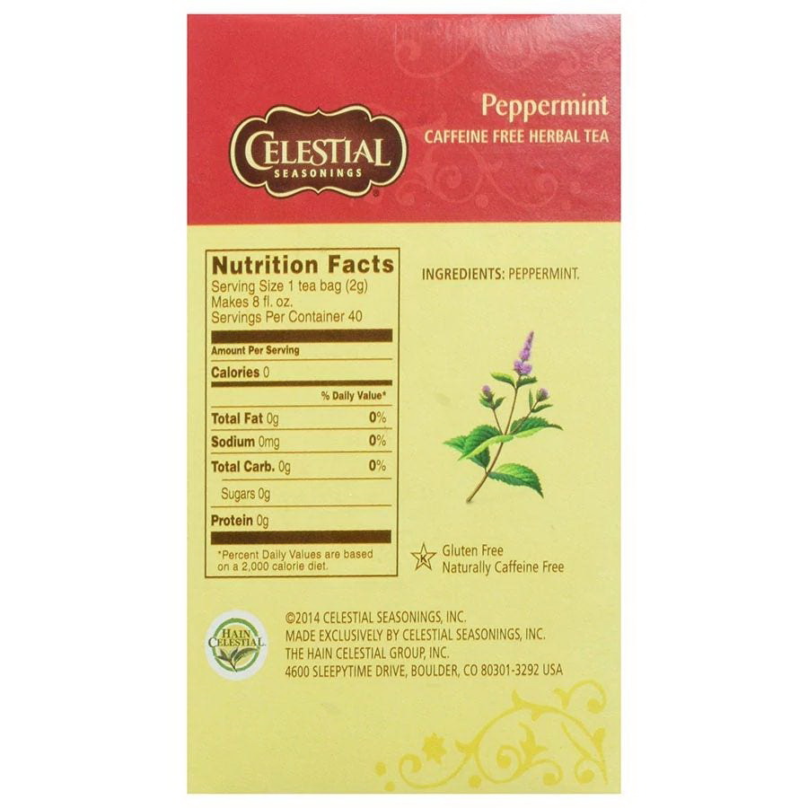 酷牌库|商品详情-Celestial Seasonings进口代理批发 Celestial Seasonings 薄荷茶 40 茶袋