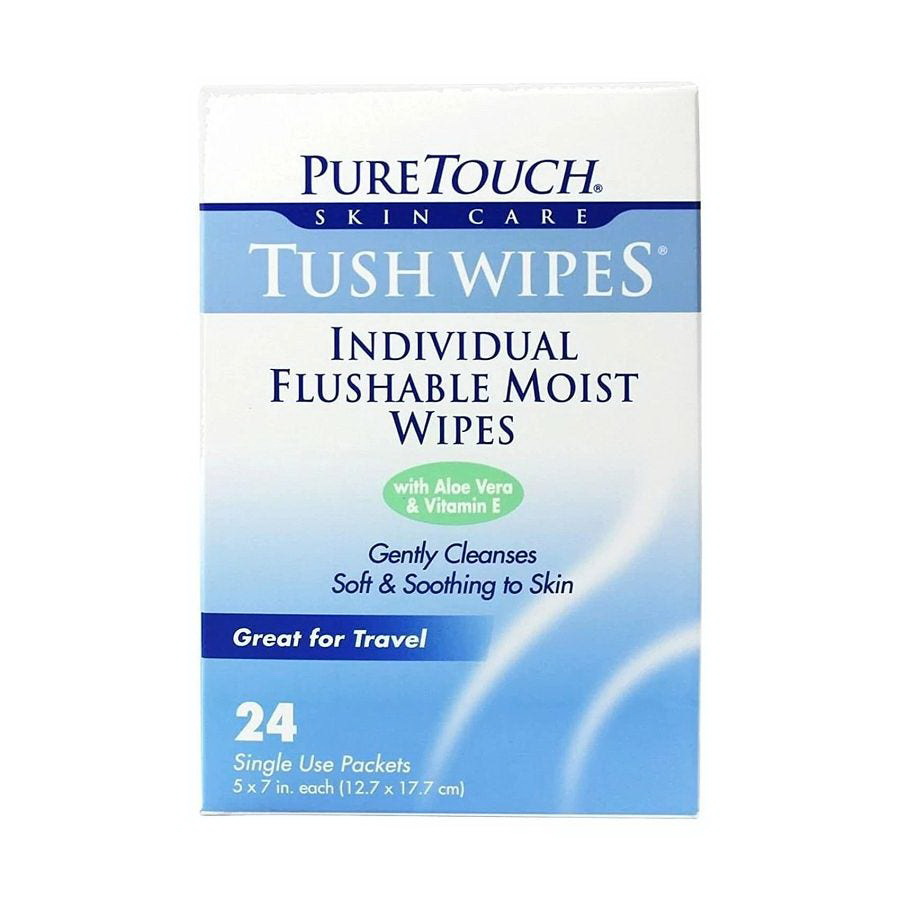 Puretouch Skin Care进口代理批发 PureTouch 可冲散湿巾 24 片一次性使用包