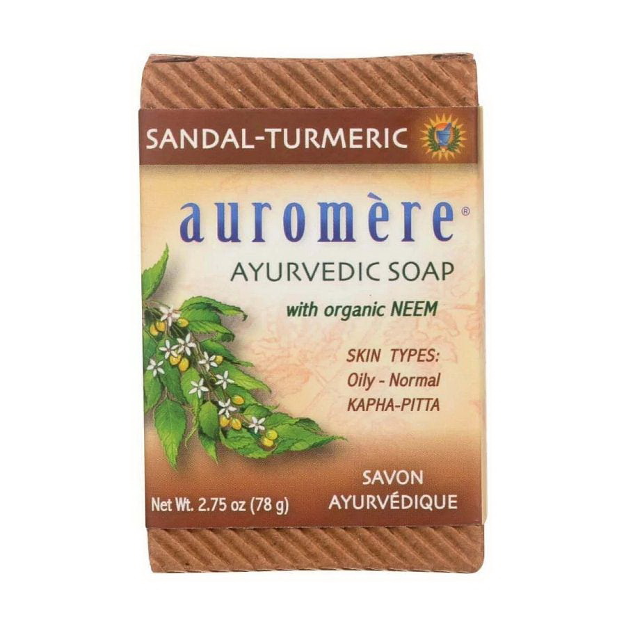 Auromere进口代理批发 Auromere 檀香姜黄阿育吠陀香皂 2.75 盎司