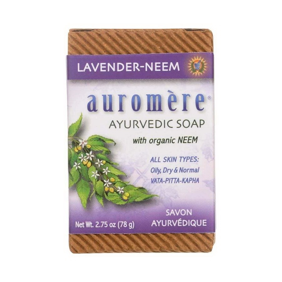 Auromere进口代理批发 Auromere 阿育吠陀香皂薰衣草印楝 2.75 盎司