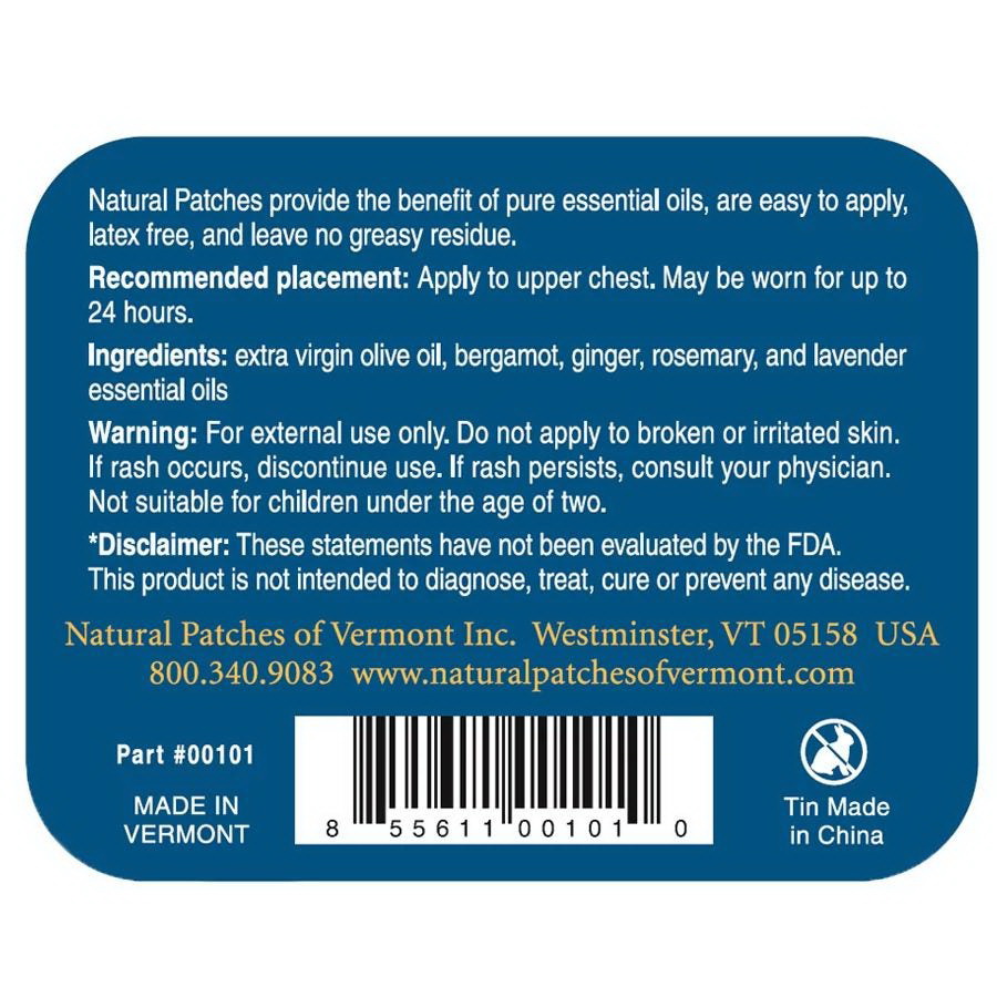 酷牌库|商品详情-Natural Patches of Vermont进口代理批发 Naturopatch 佛手柑舒缓压力配方