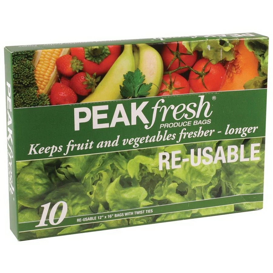 PEAKfresh进口代理批发 PEAKfresh Fresh Peak 农产品袋 12 英寸 x 16 英寸，10 个