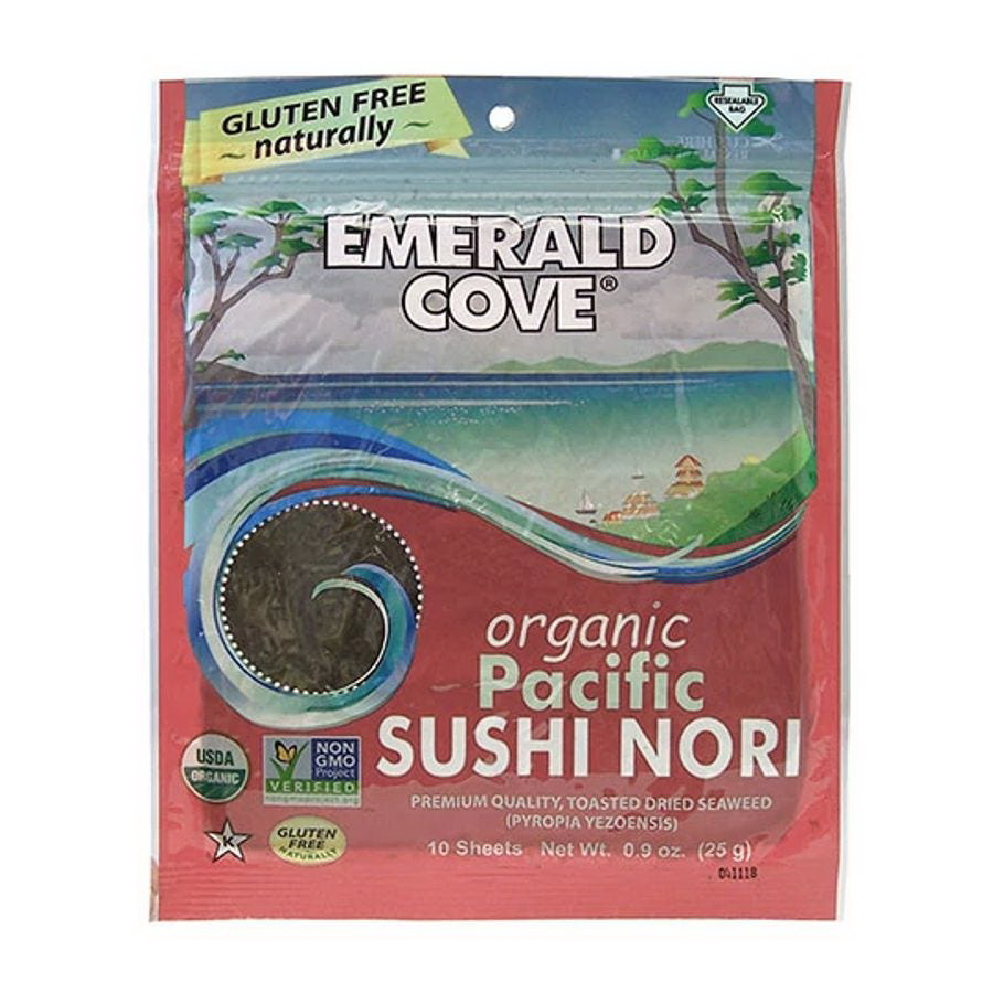 Emerald Cove进口代理批发 Emerald Cove Sea Vegetables 有机太平洋烤寿司海苔 10 片