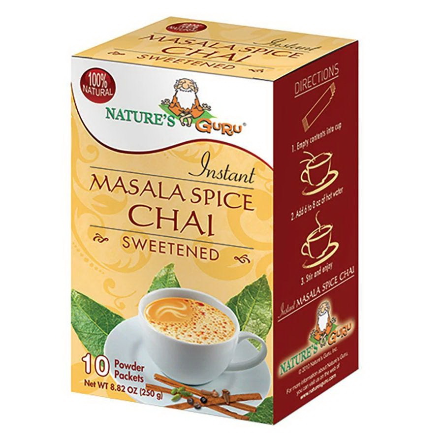 Nature's Guru进口代理批发 Nature's Guru Masala Chai 加糖 10 包