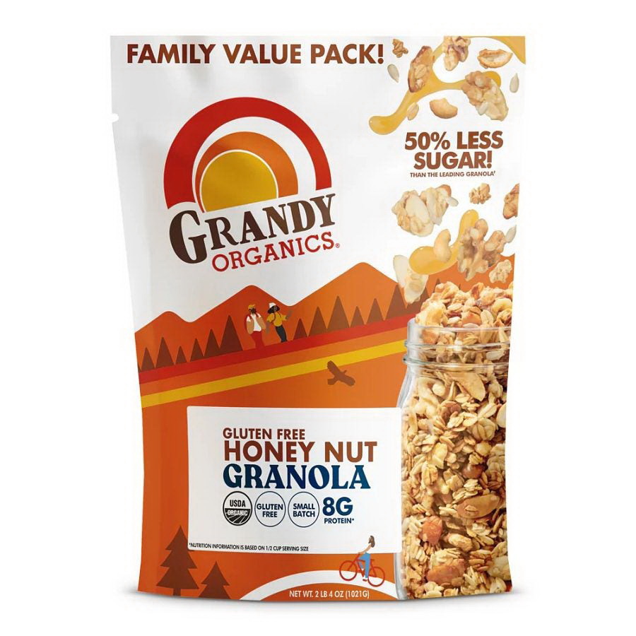 Grandy Oats进口代理批发 Grandy Oats 有机无麸质蜂蜜坚果格兰诺拉麦片 36 盎司。