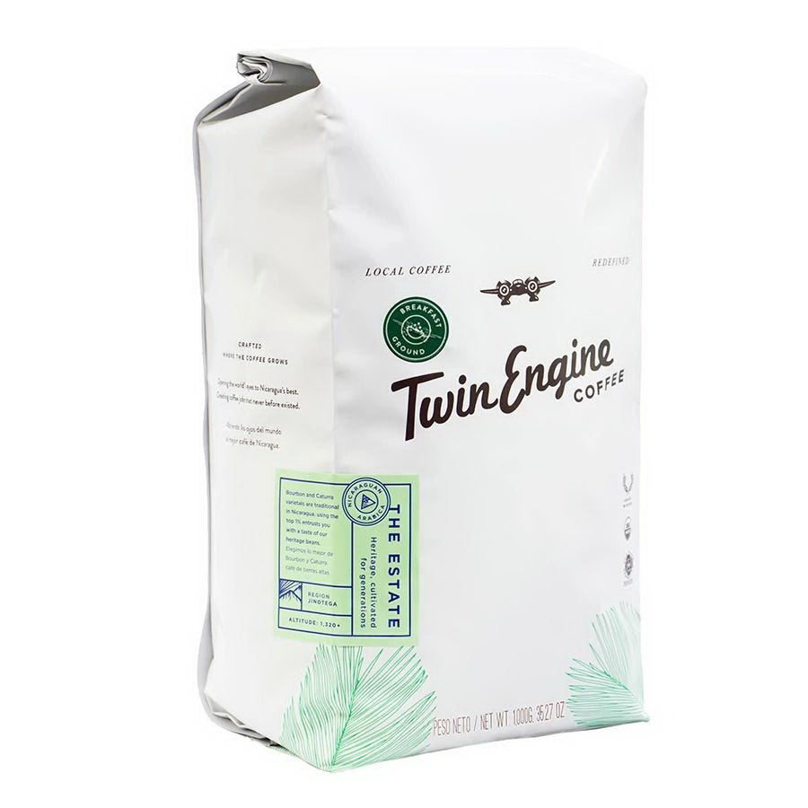 Twin Engine Coffee进口代理批发 双引擎咖啡有机庄园早餐咖啡粉 2.2 磅。