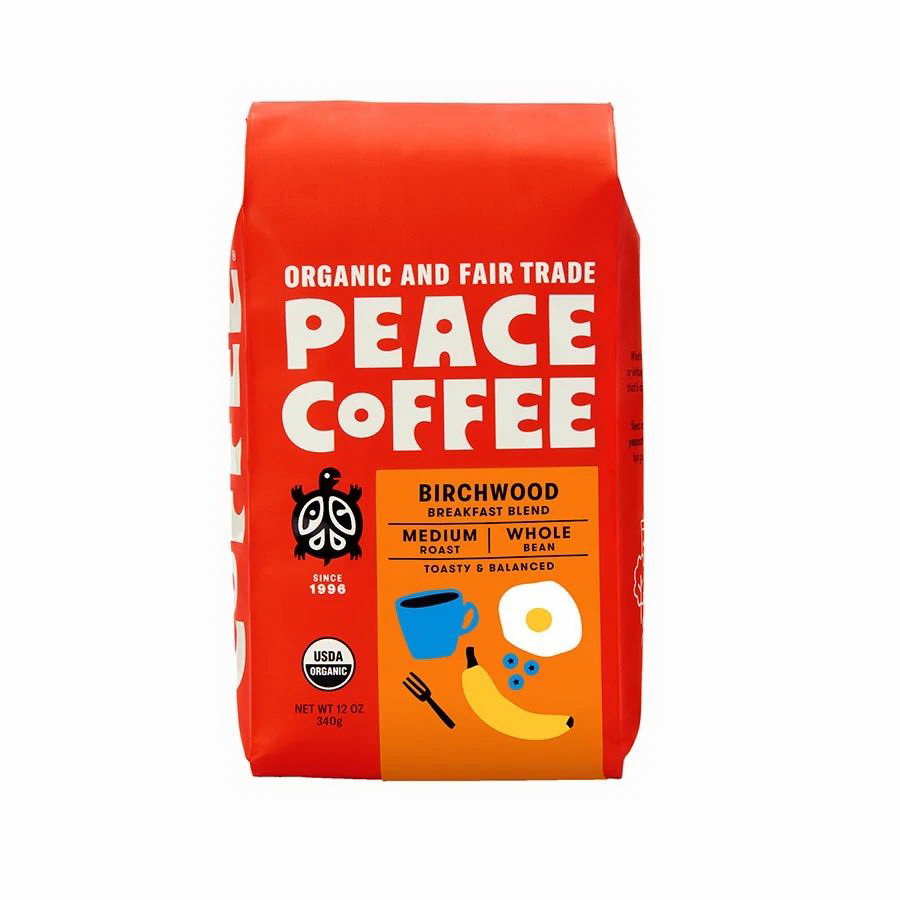 Peace Coffee进口代理批发 Peace 咖啡全豆桦木早餐混合物 12 盎司