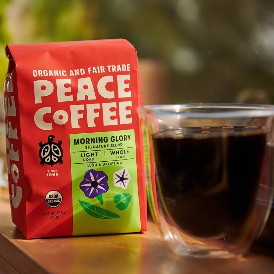 酷牌库|商品详情-Peace Coffee进口代理批发 和平咖啡全豆牵牛花混合 12 盎司