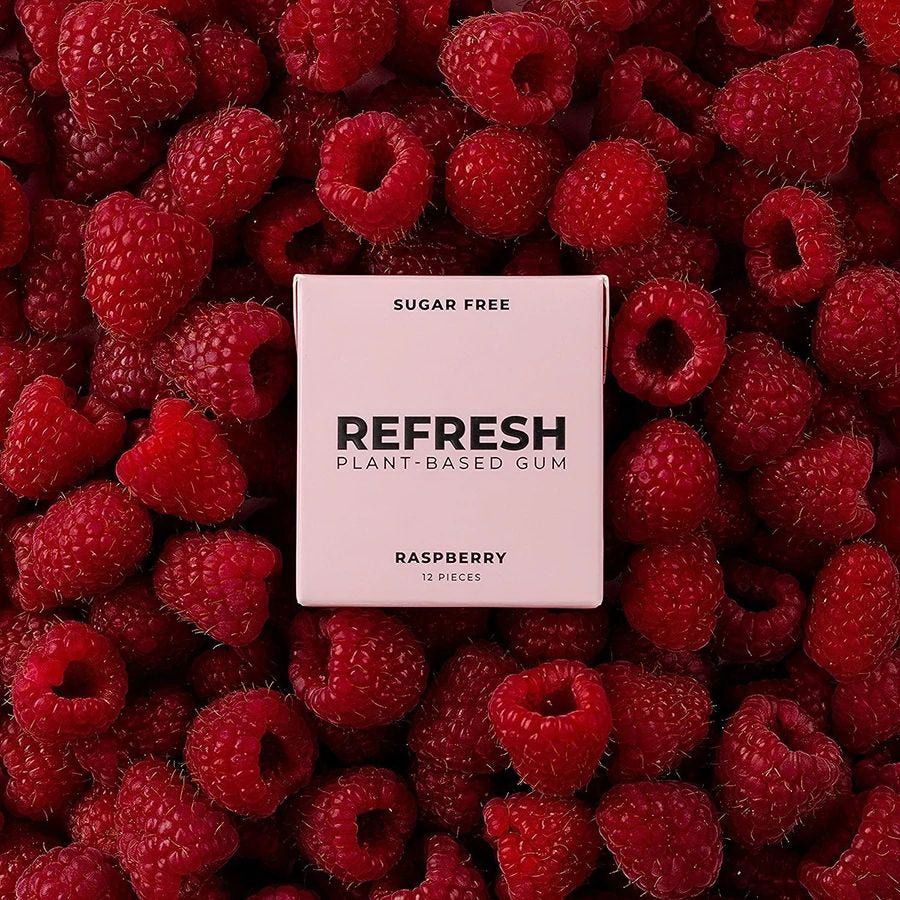 酷牌库|商品详情-Refresh Gum进口代理批发 清爽覆盆子植物口香糖 12 片