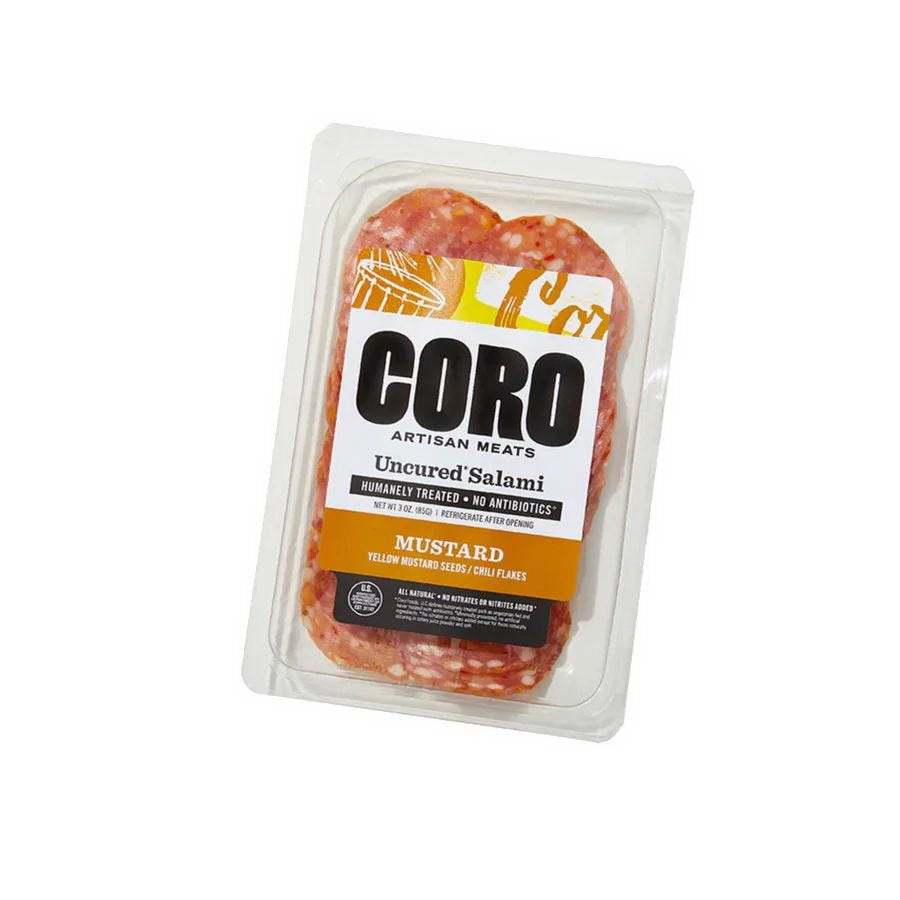 Coro Foods进口代理批发 Coro 未腌制芥末萨拉米切片装 3 盎司。