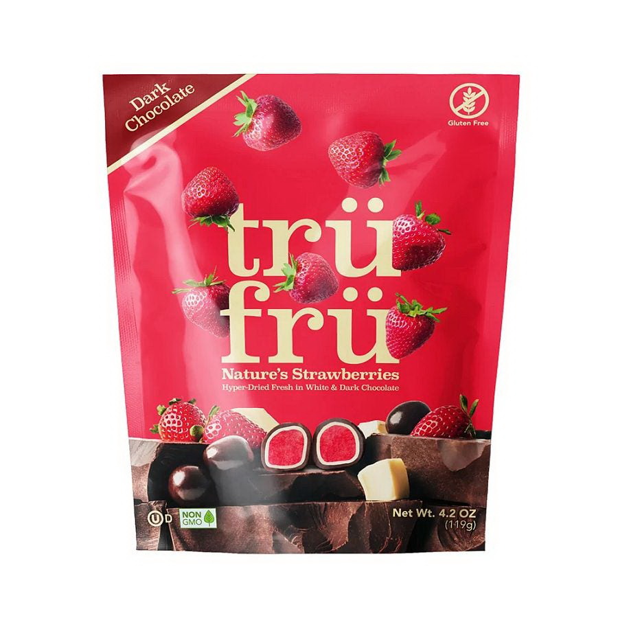 Tru Fru进口代理批发 Tru Fru 超干草莓白巧克力和黑巧克力 4.2 盎司。