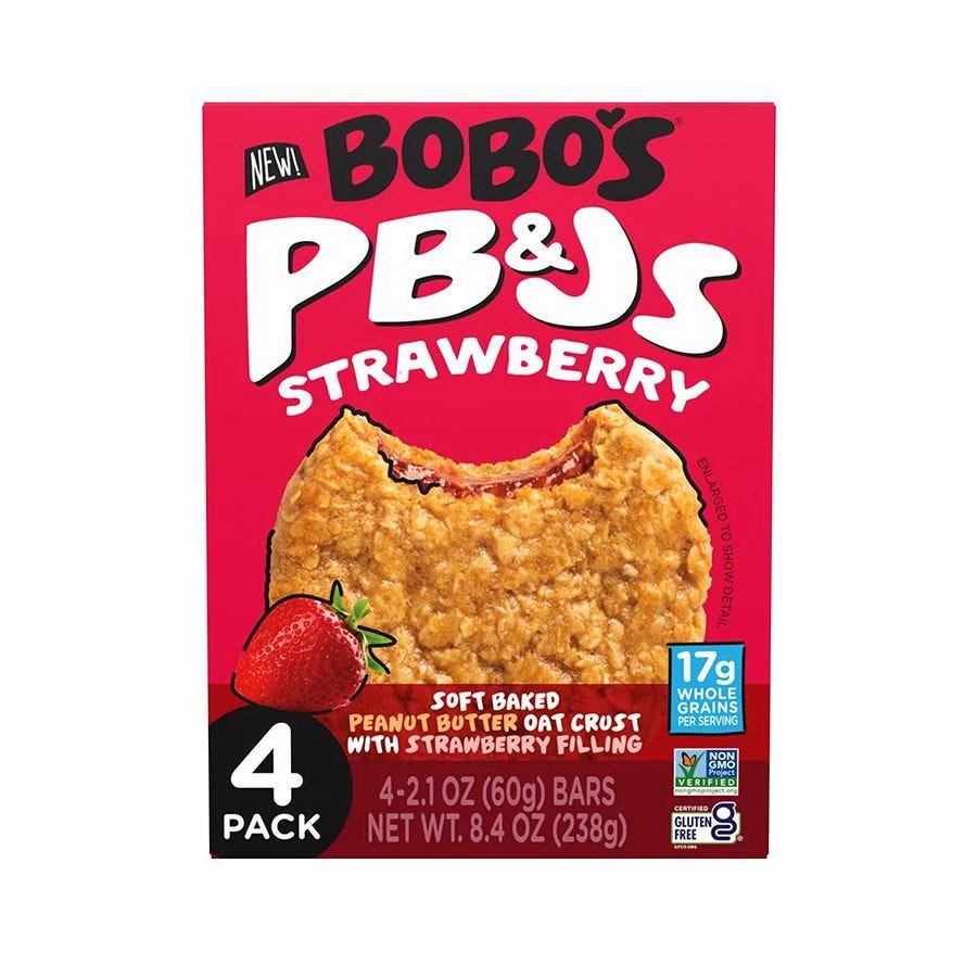 Bobo's Oat Bars进口代理批发 Bobo's PB&J 草莓酱 4 件装