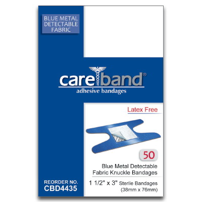 Care Brand进口代理批发 Care Brand 蓝色金属可探测织物指关节绷带 (50/bx)