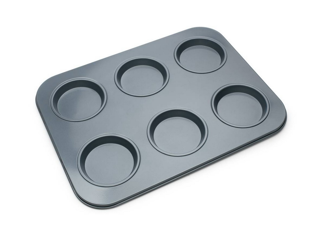 Fox Run 4867 Muffin Pan, 6 Cup, Stainless Steel