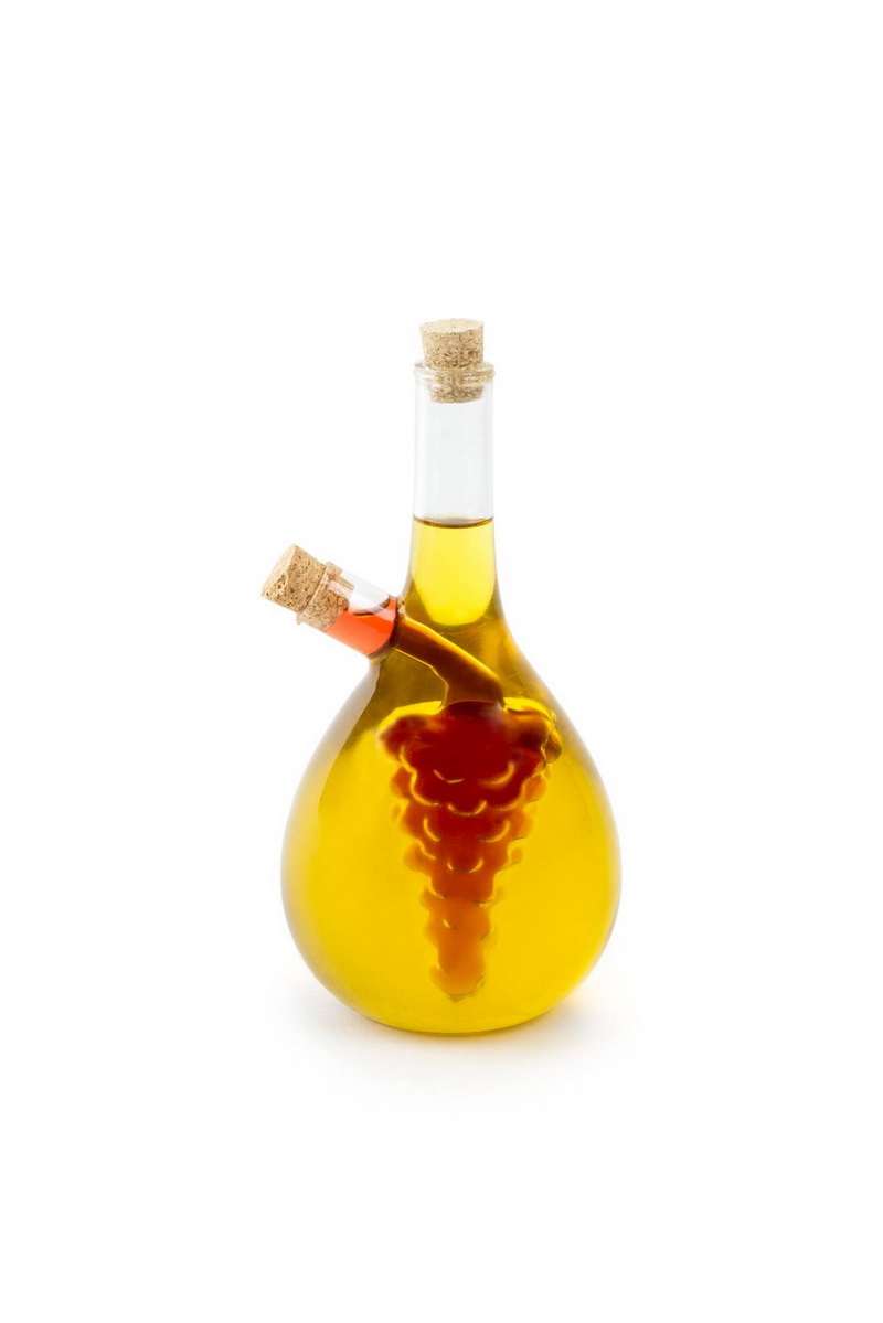 Glass Clear Fox Run 7053 Bubble Design Oil and Vinegar Bottle 