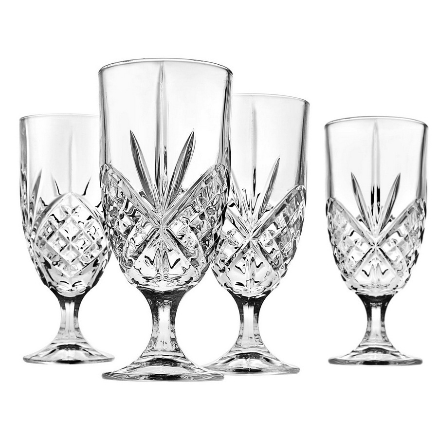 Godinger 25437 Dublin Set of 4 Highball Glasses - Platinum