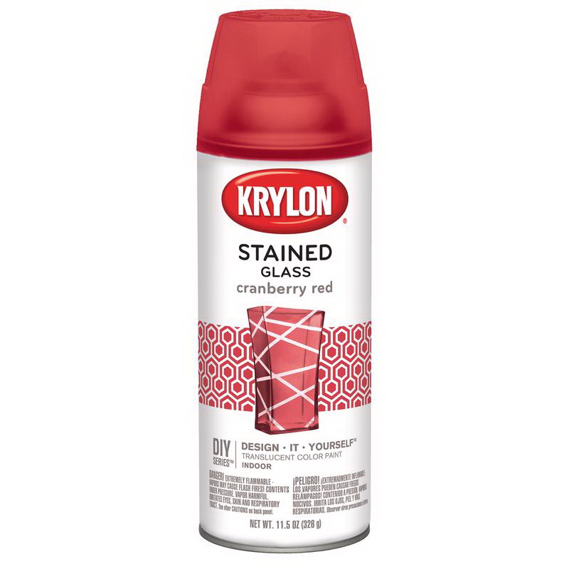 Krylon进口代理批发 Krylon K09026000彩色玻璃半透明蔓越莓红色喷漆11.5盎司